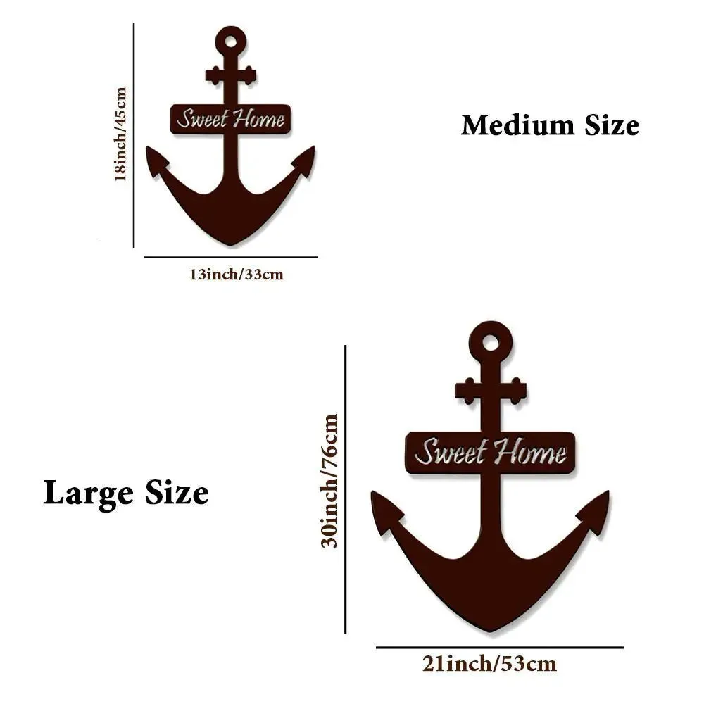 Sweet Home With Ship Anchor Design Wooden Wall Hanging, Wooden Wall Decoration Medium(18 inch X 13inch)
