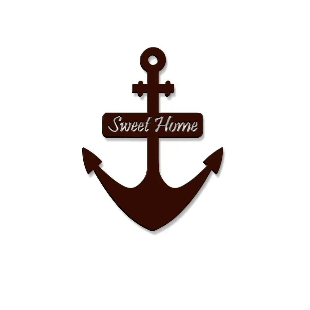 Sweet Home With Ship Anchor Design Wooden Wall Hanging, Wooden Wall Decoration Medium(18 inch X 13inch)