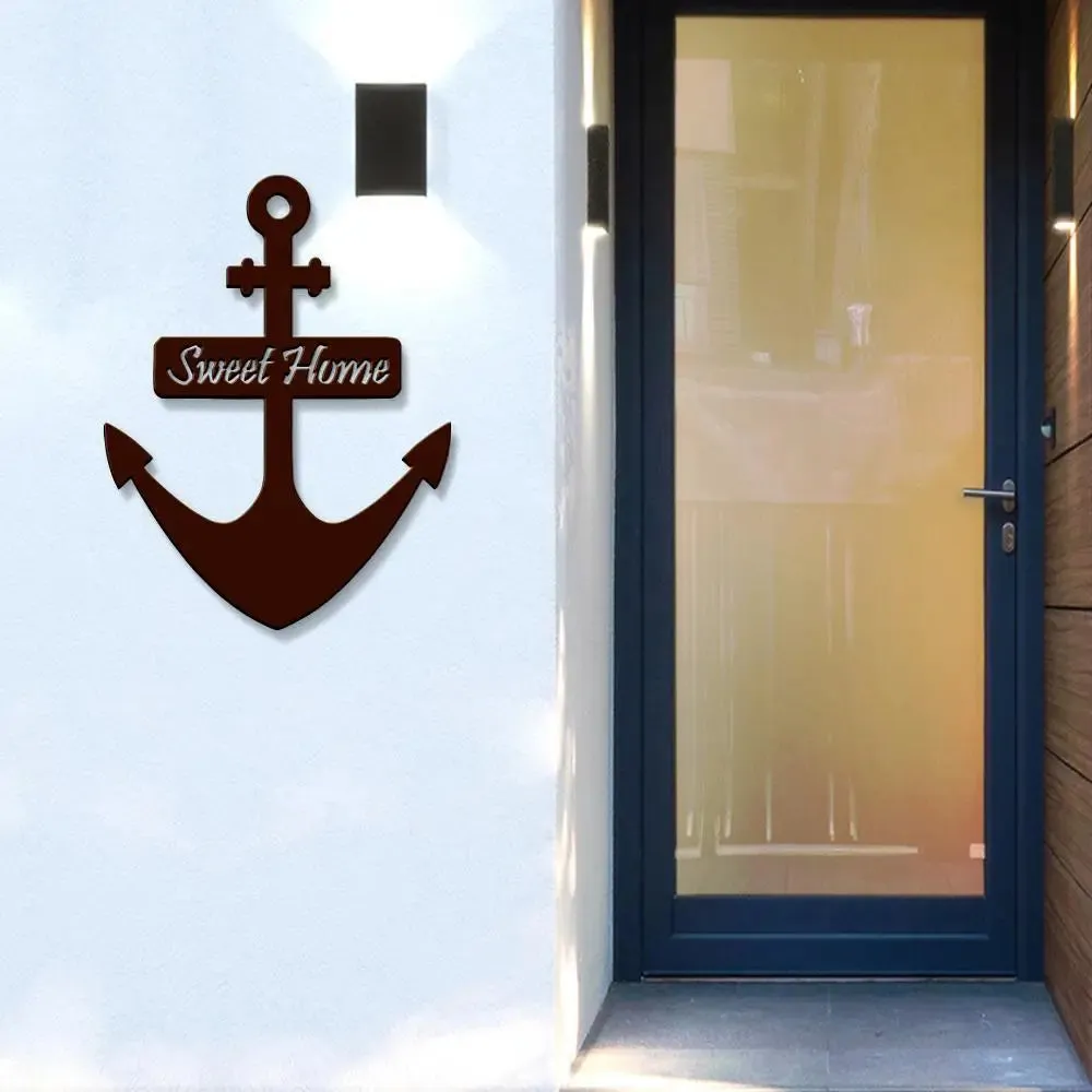 Sweet Home With Ship Anchor Design Wooden Wall Hanging, Wooden Wall Decoration Medium(18 inch X 13inch)