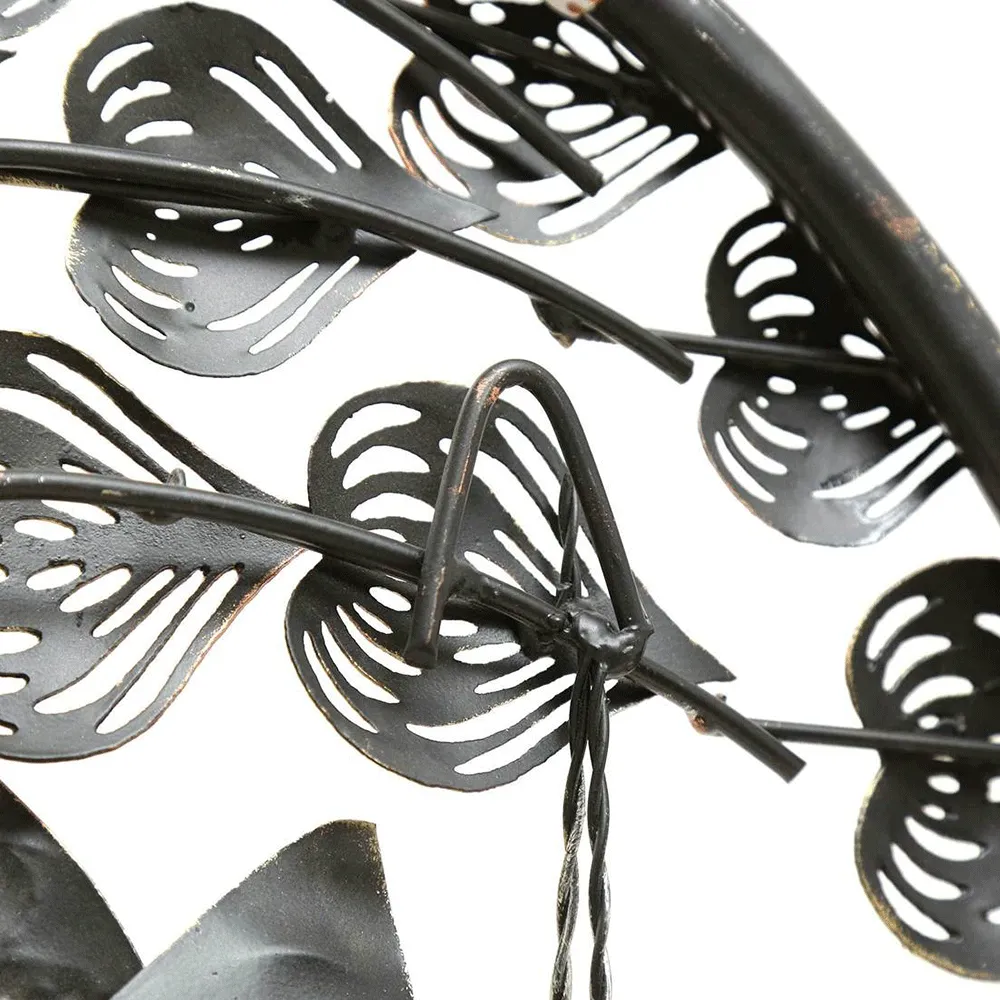 Swinging Ganesha Round Metal Wall Art With LED