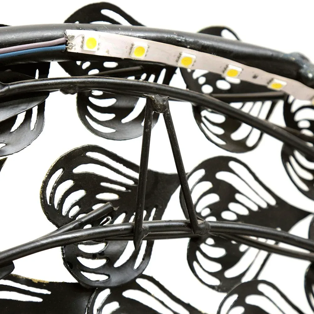 Swinging Krishna Round Metal Wall Art With LED