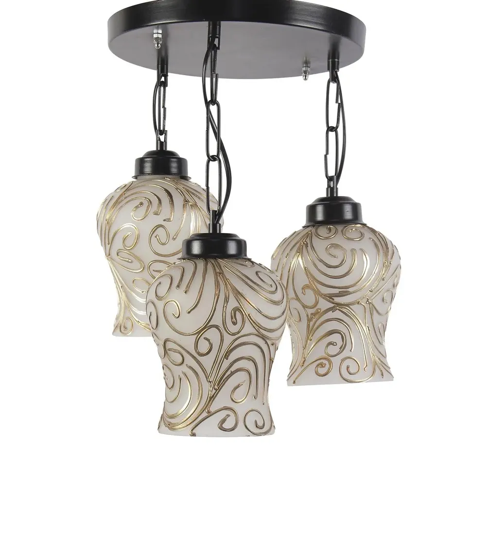 Swirl Pattern Mosaic Cluster Hanging Lamp