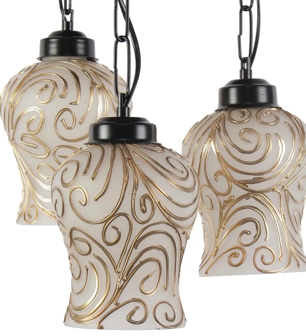 Swirl Pattern Mosaic Cluster Hanging Lamp