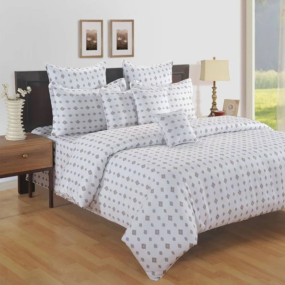 Syawam Zinnia Green Motifs Cotton Single Bedsheet