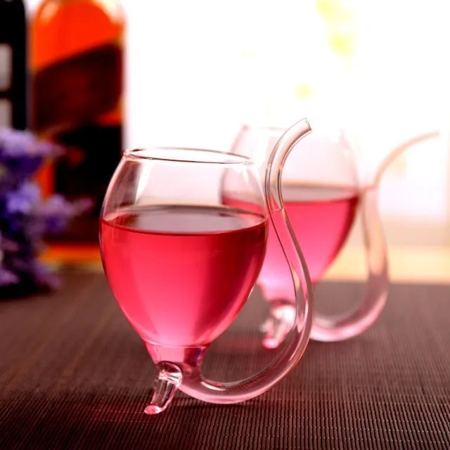 Tail Straw Sip Bubble Cocktail Glass Single Piece