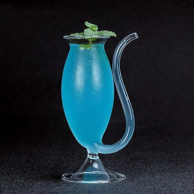 Tail Straw Sip Tall Cocktail Glass Single Piece