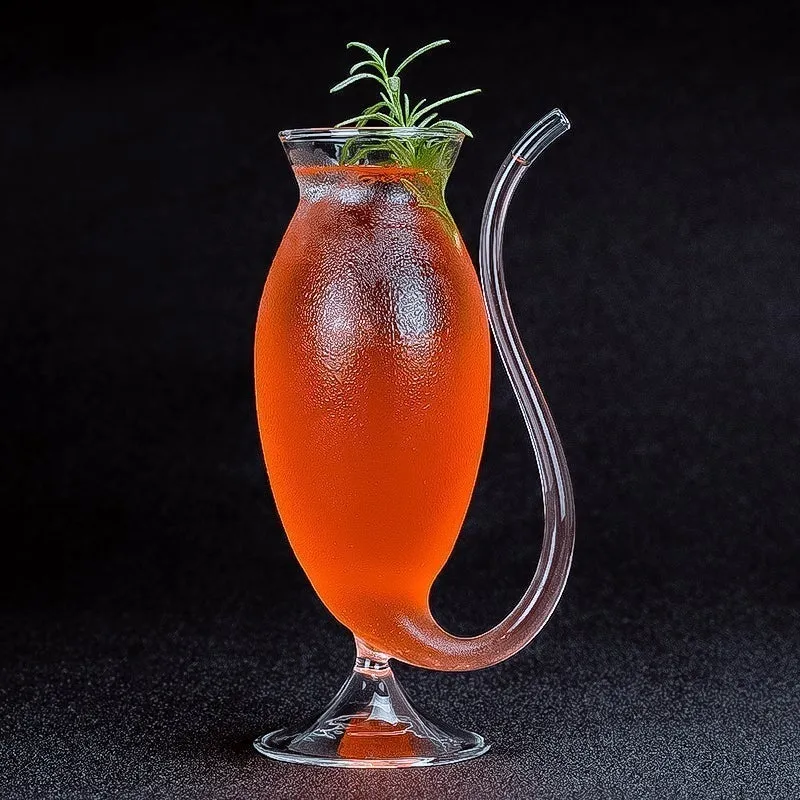 Tail Straw Sip Tall Cocktail Glass Single Piece