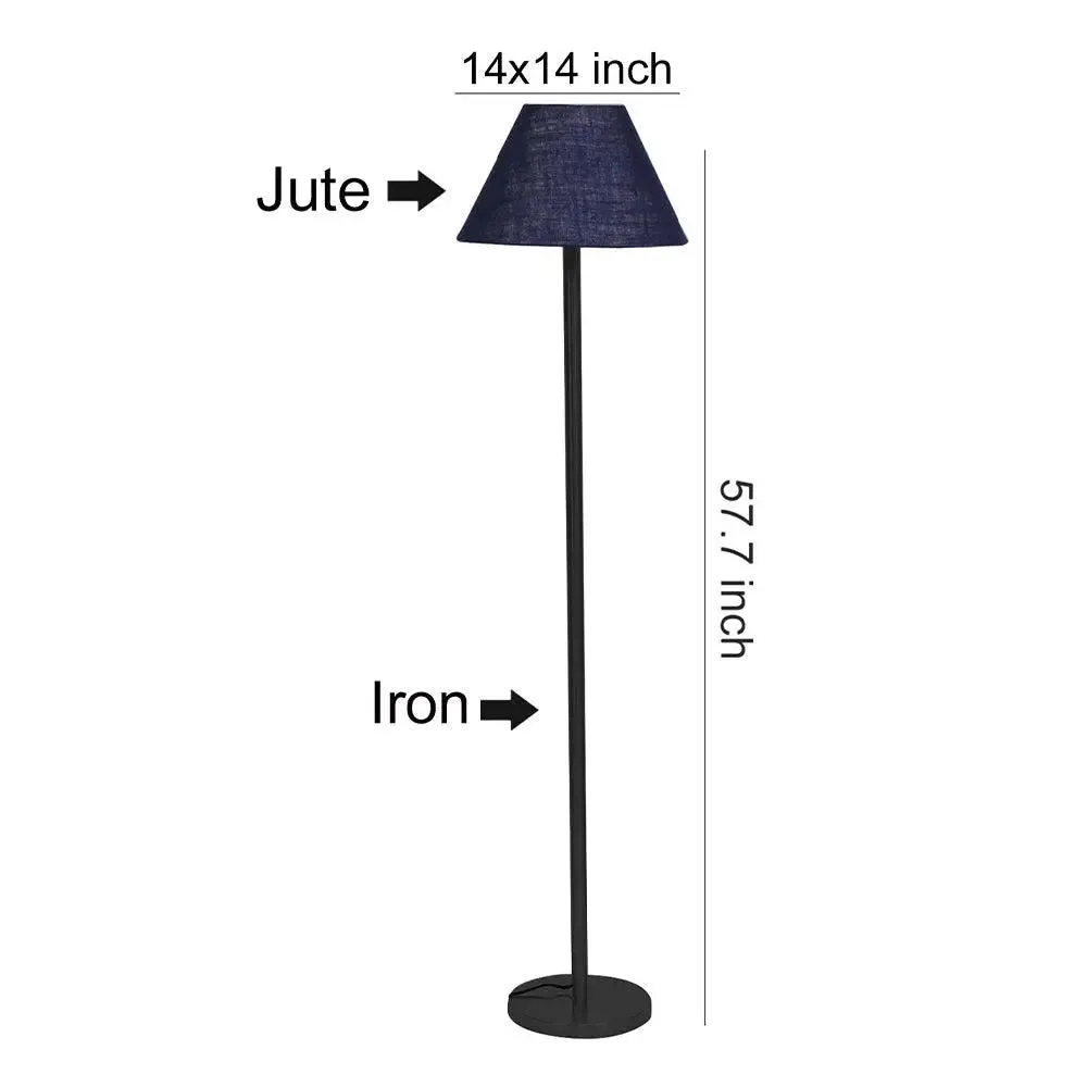 Tall Blue Standing Lamp for Living Room