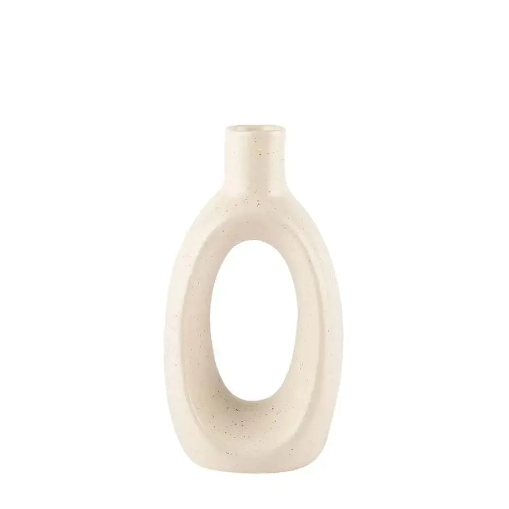 Tall Nordic Motif Off White Decorative Ceramic Flower Vase Set Of 2