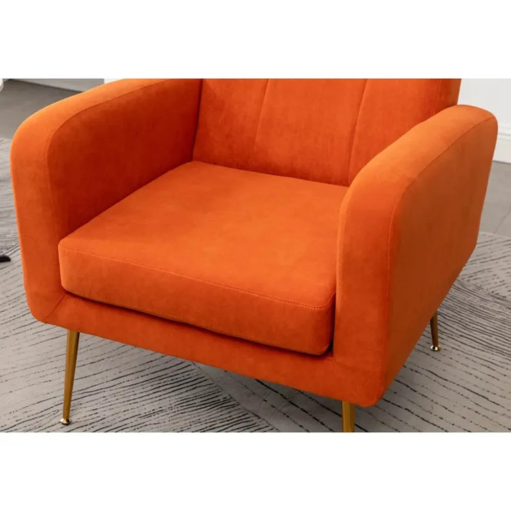 Tangerine Tufted Luxe Velvet Lounge Chair