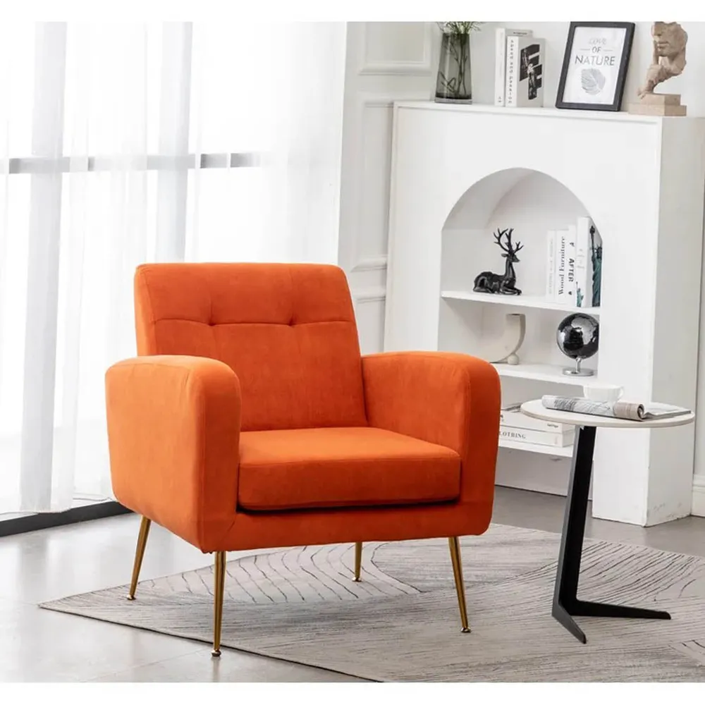 Tangerine Tufted Luxe Velvet Lounge Chair