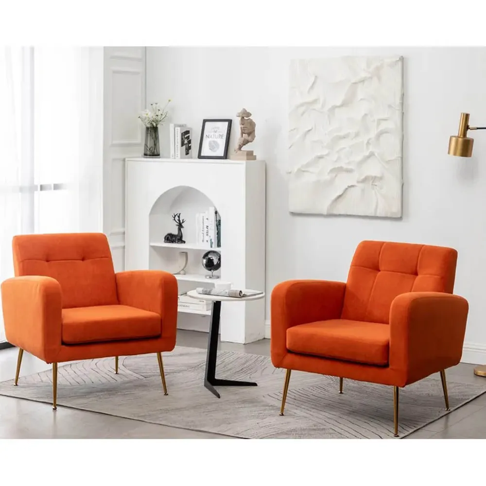 Tangerine Tufted Luxe Velvet Lounge Chair