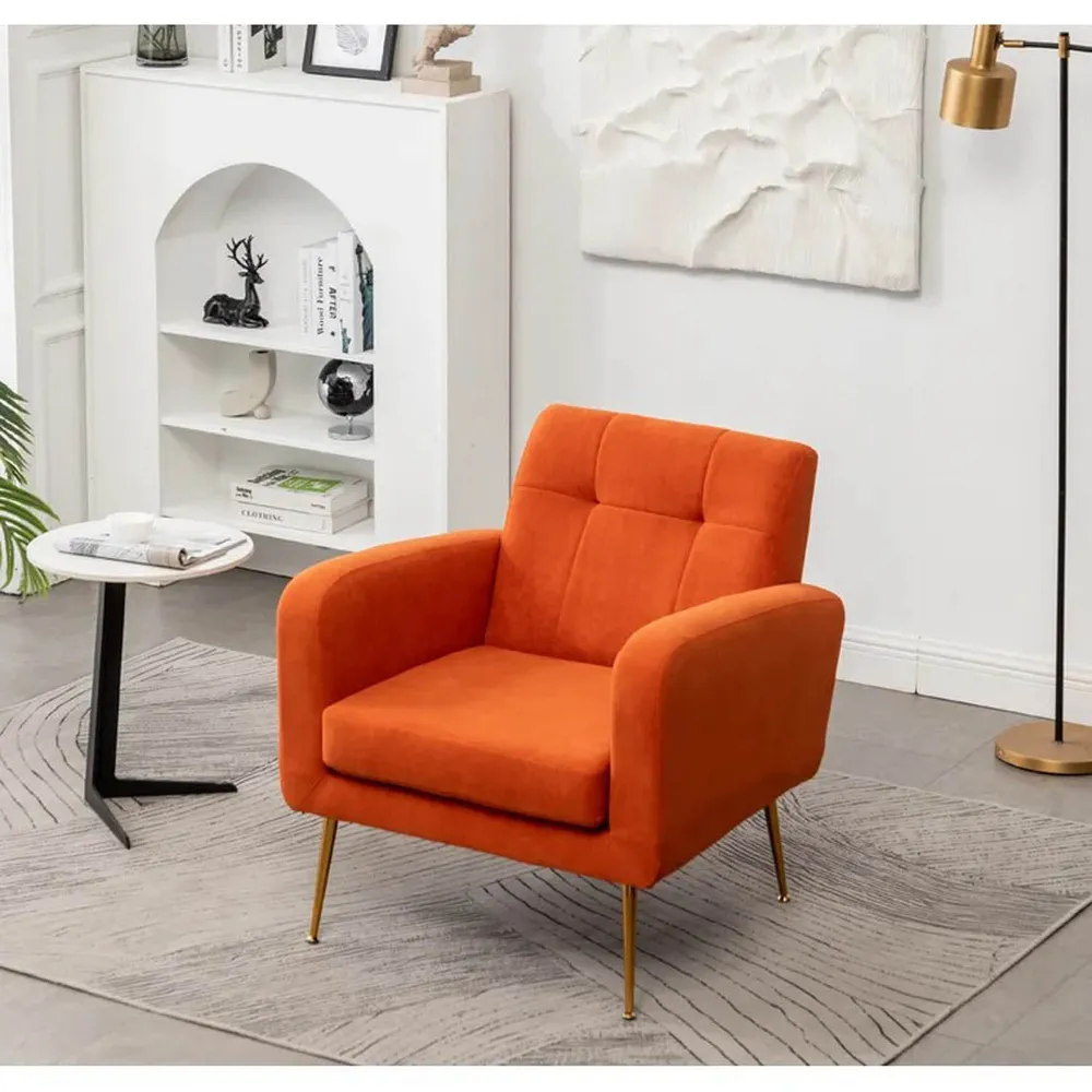Tangerine Tufted Luxe Velvet Lounge Chair