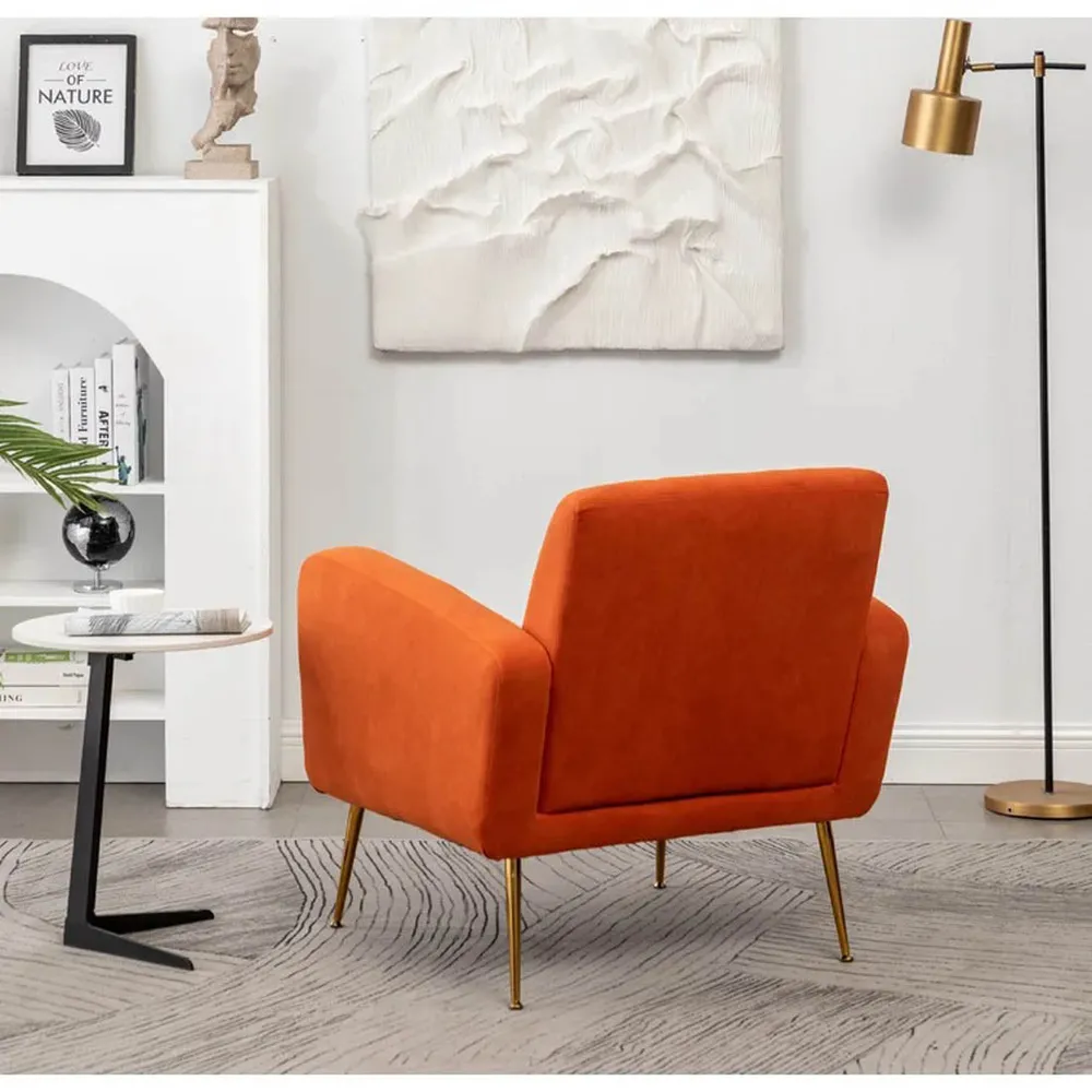 Tangerine Tufted Luxe Velvet Lounge Chair