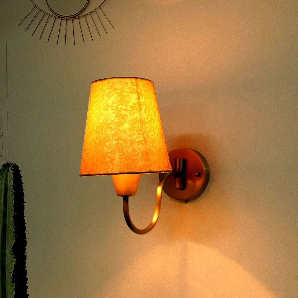 Tapered Golden Brass Swivel Wall Lamp
