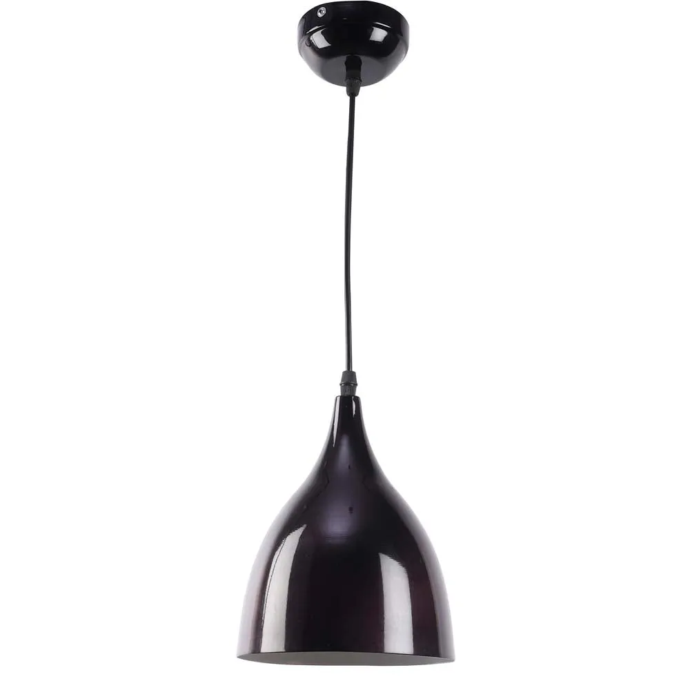 Tapered Shiny Black Focus Hanging Light
