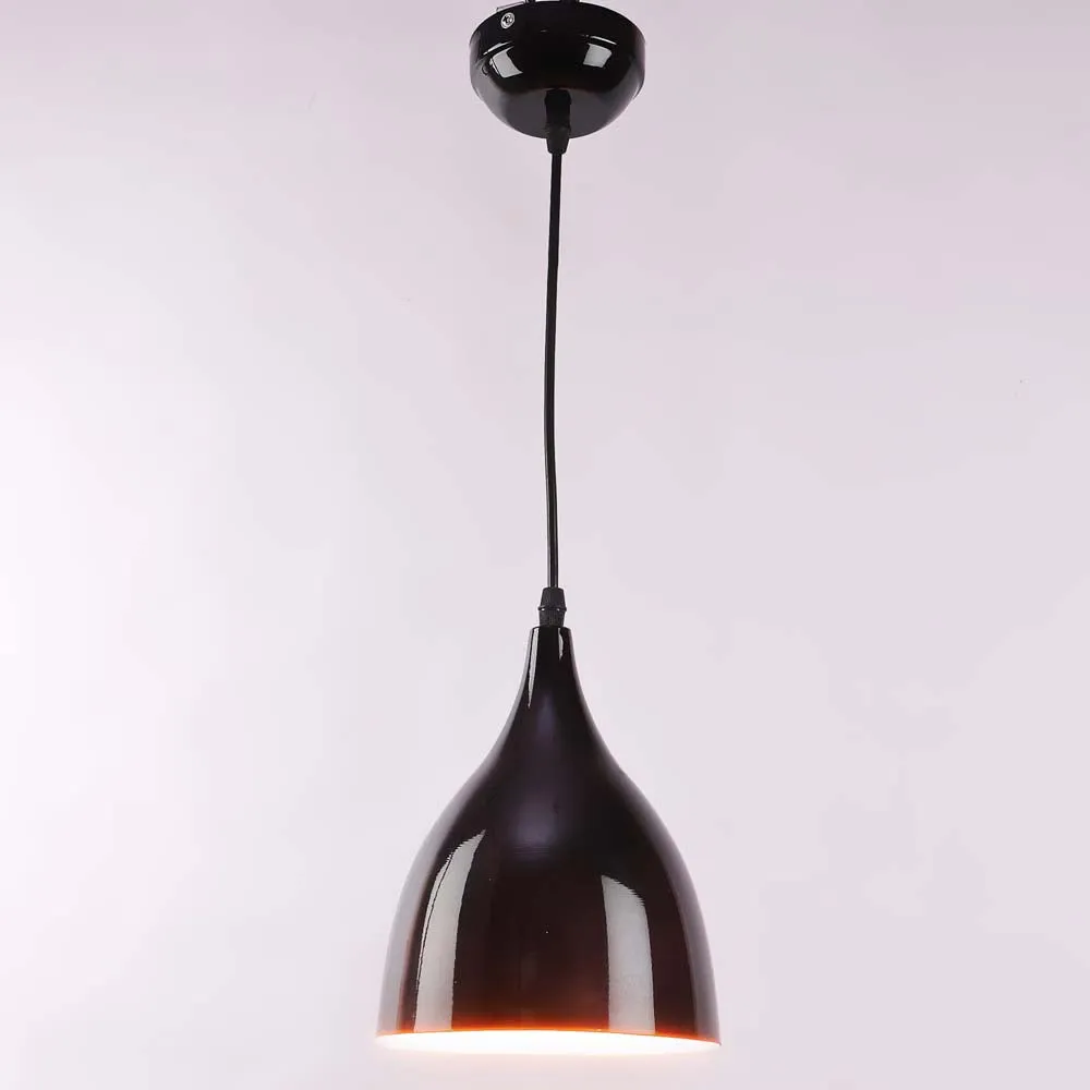Tapered Shiny Black Focus Hanging Light