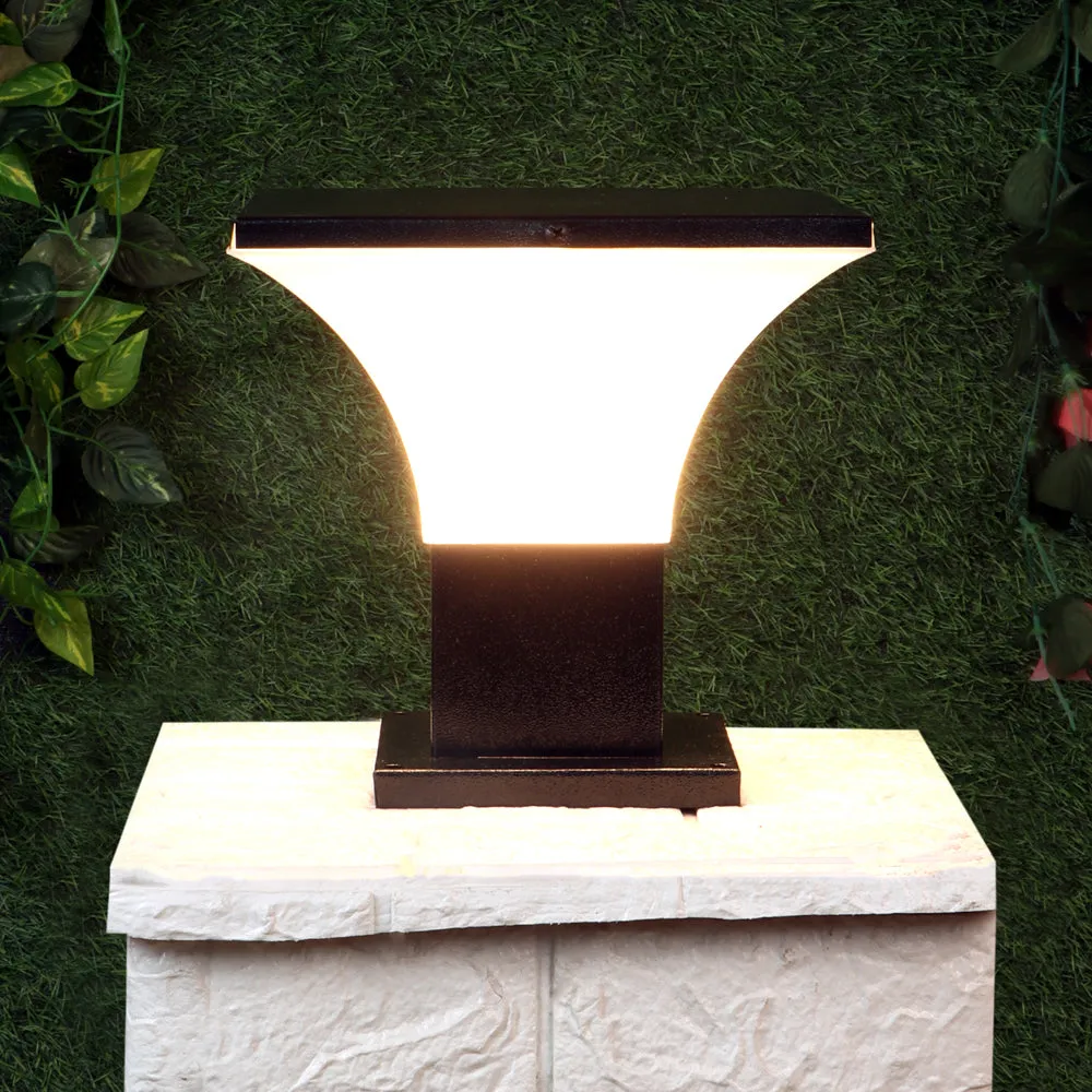 Tapered Standard PVC Glass Outdoor Gate Light Single Piece