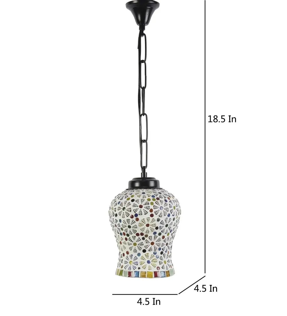 Tasteful Multicolor Mosaic Glass Hanging Light