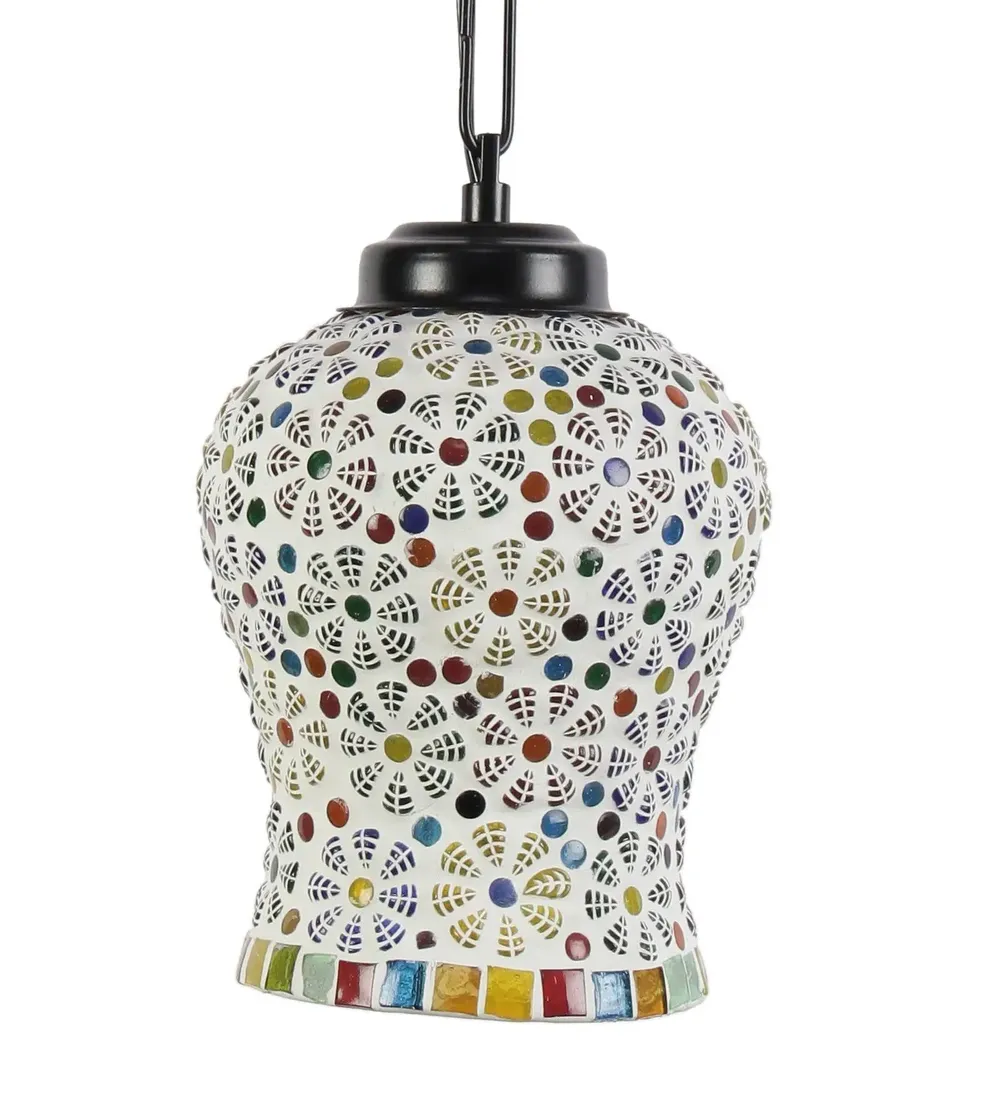 Tasteful Multicolor Mosaic Glass Hanging Light