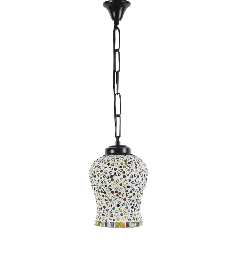 Tasteful Multicolor Mosaic Glass Hanging Light