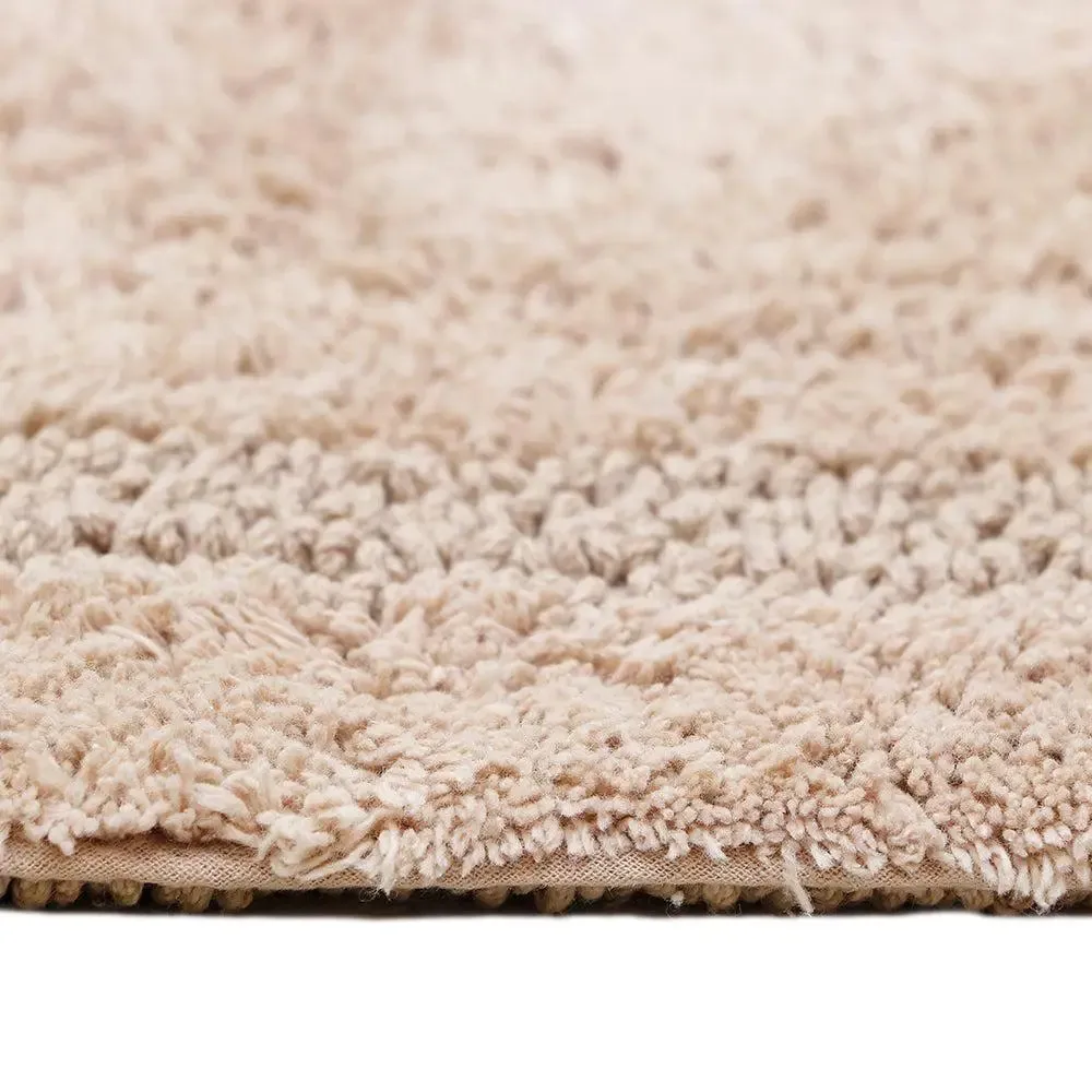 Taupe Bordered Cotton Bath Runner (50 x 150) cm
