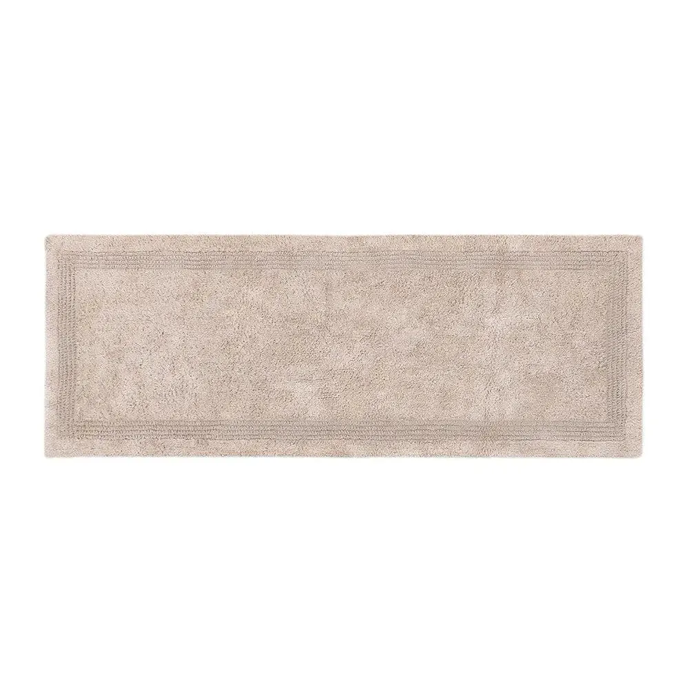 Taupe Bordered Cotton Bath Runner (50 x 150) cm