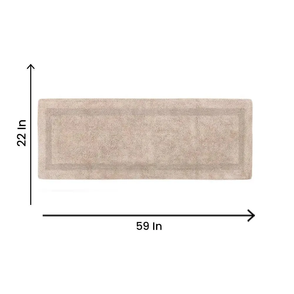 Taupe Designer Cotton Bath Runner (55x150) cm Single Piece