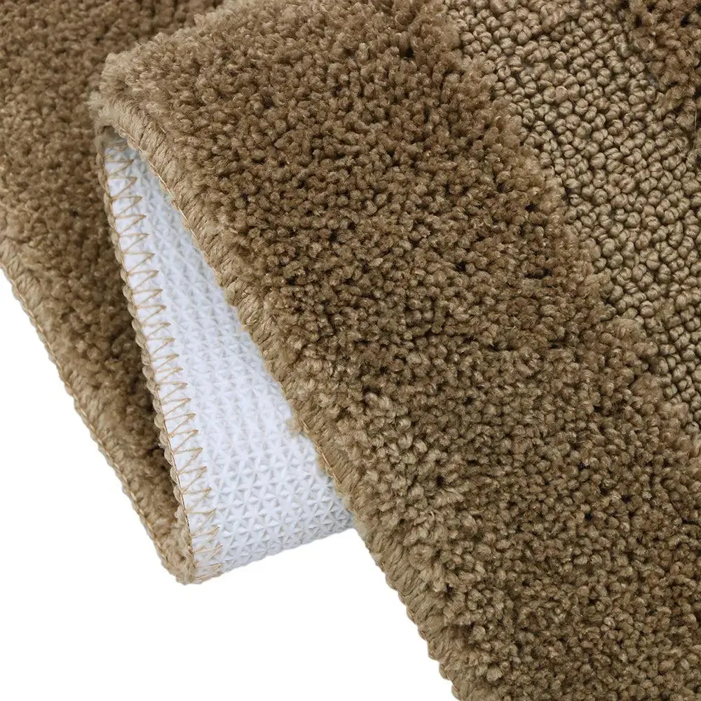 Taupe Microfibre Bordered Premium Bathmat