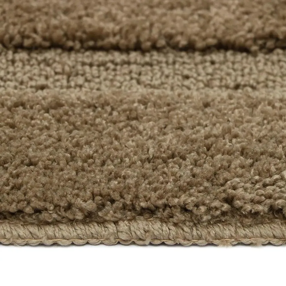 Taupe Microfibre Bordered Premium Bathmat