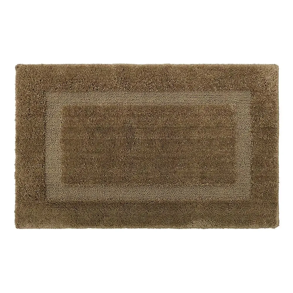 Taupe Microfibre Bordered Premium Bathmat