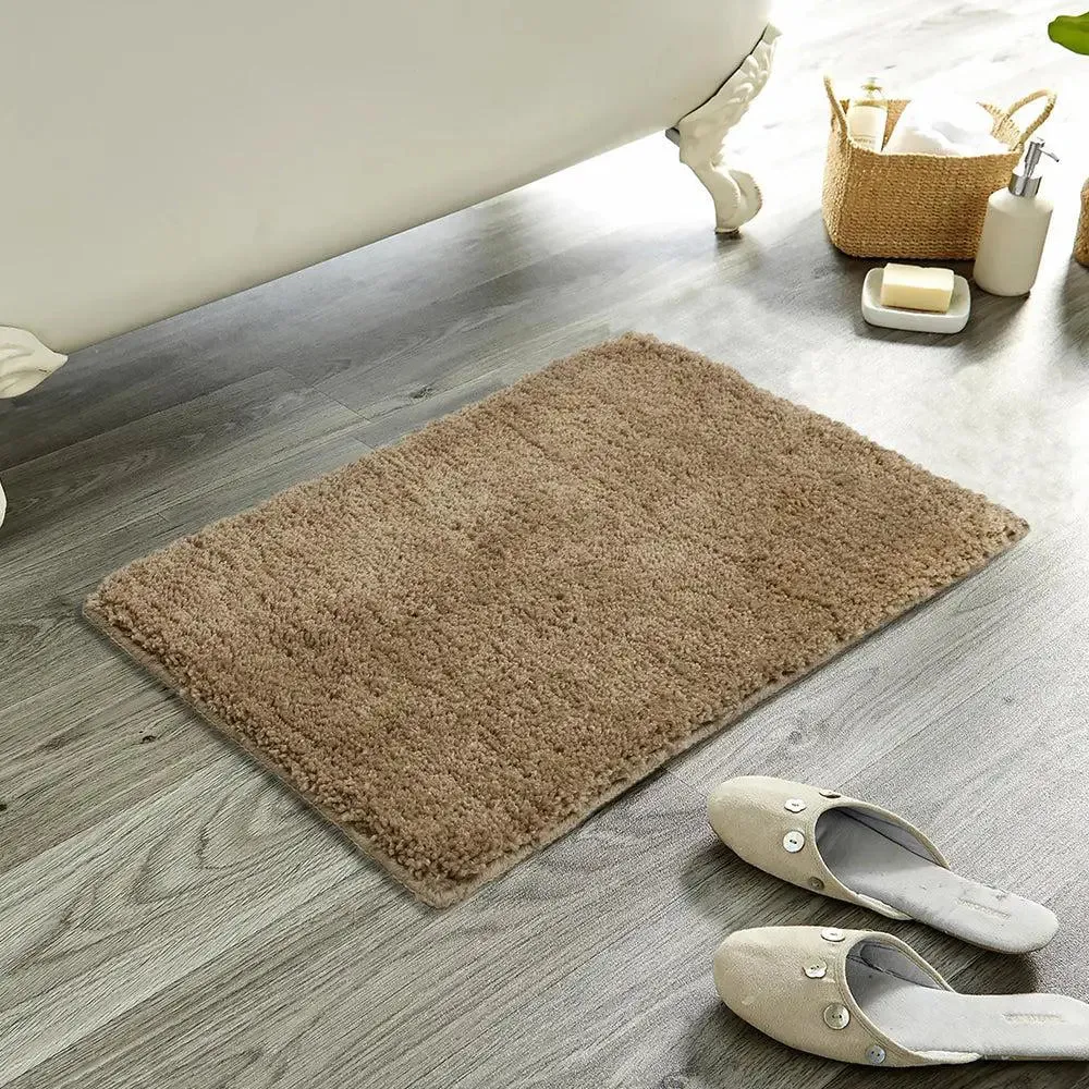 Taupe Microfibre Premium Plain Bathmat (40 x 60) cm