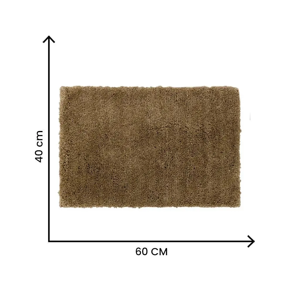 Taupe Microfibre Premium Plain Bathmat (40 x 60) cm