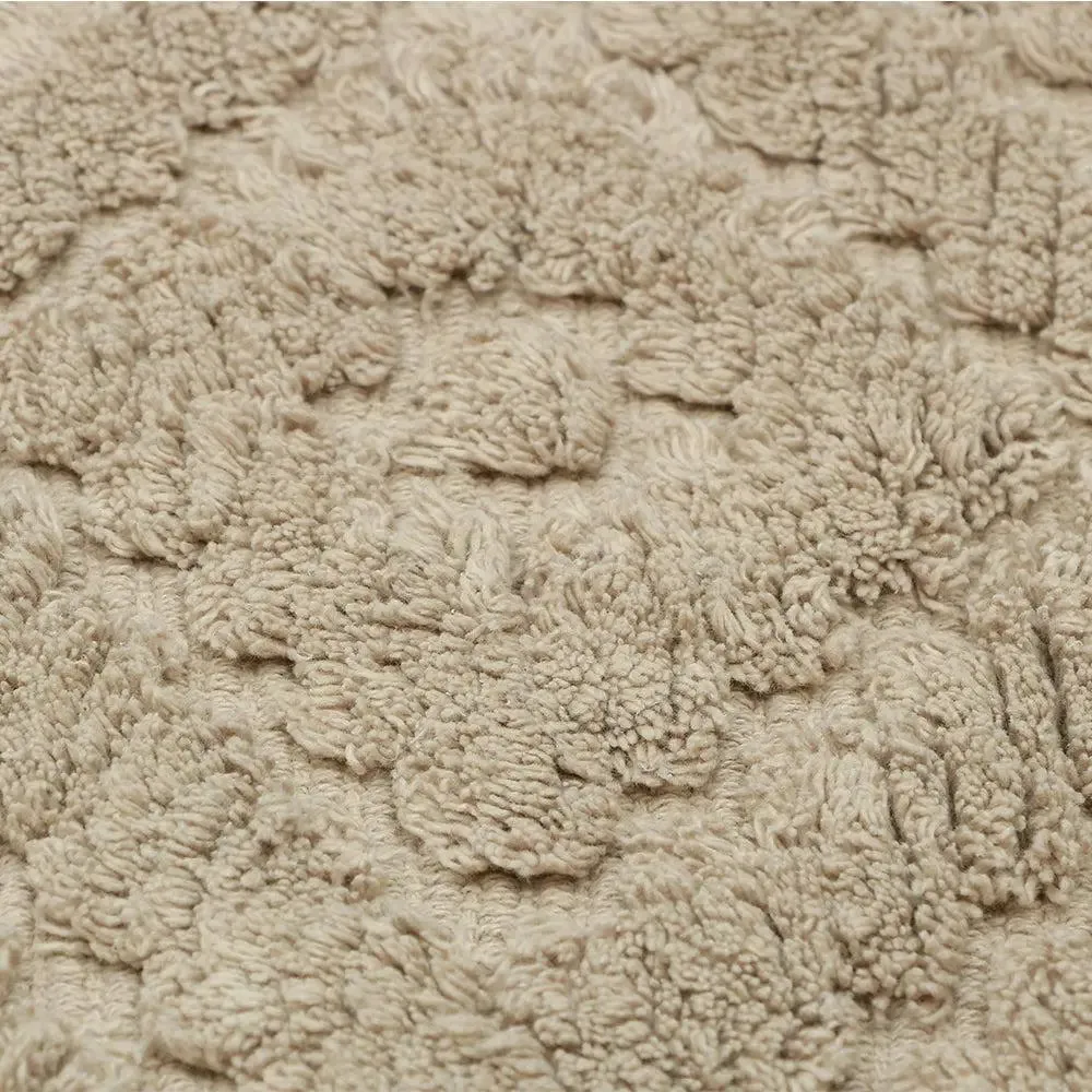 Taupe Textured Soft Cotton Bathmat (21 x 34) Inches