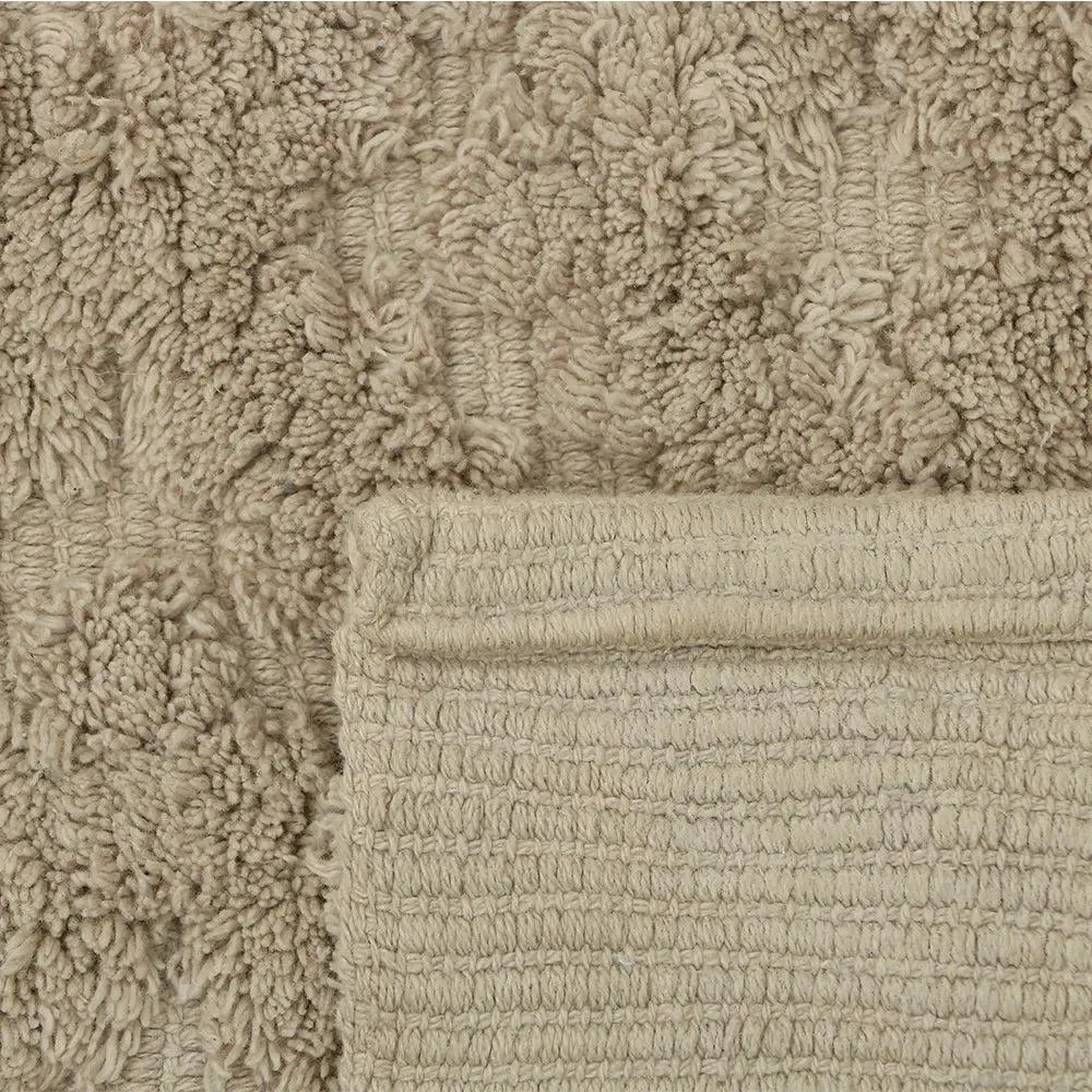 Taupe Textured Soft Cotton Bathmat (21 x 34) Inches