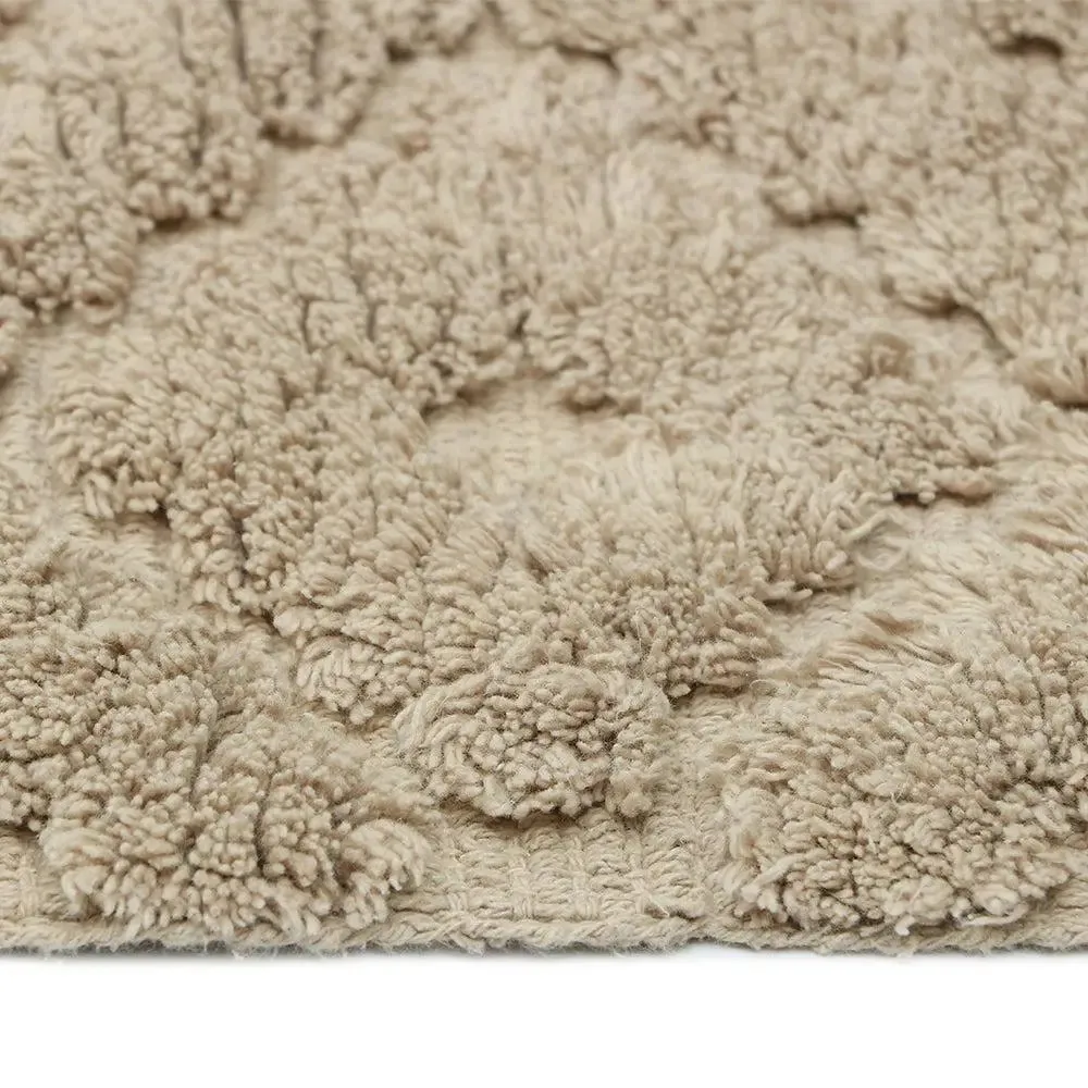 Taupe Textured Soft Cotton Bathmat (21 x 34) Inches