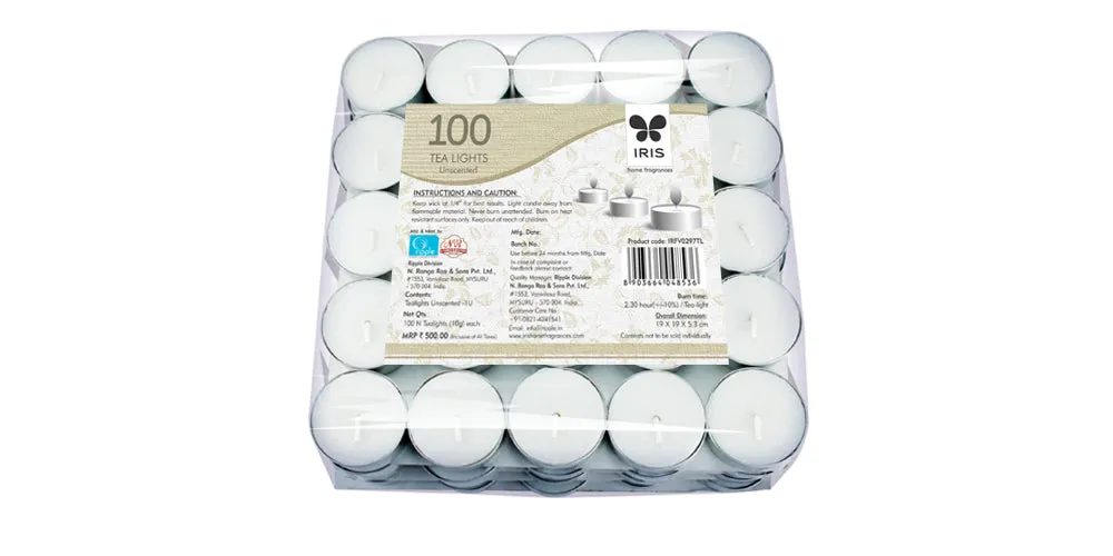 Tea Lights Set Of 100 Single Piece