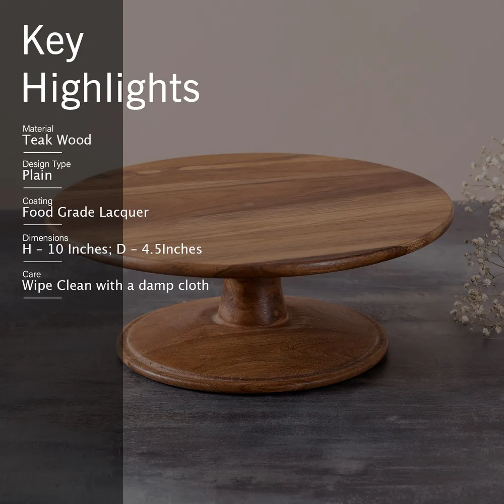 Teak Wood Classic MDF Cake Stand