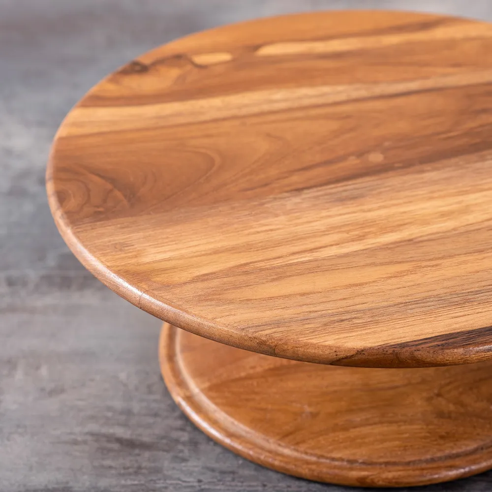 Teak Wood Classic MDF Cake Stand