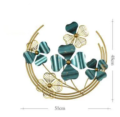 Teal & Golden Crescent Designer Metal Wall Art
