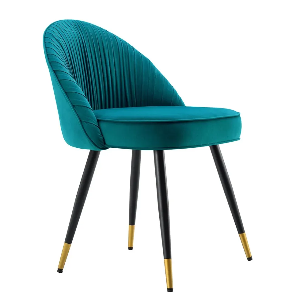 Teal Velvet Accent Chair with Upholstery Single