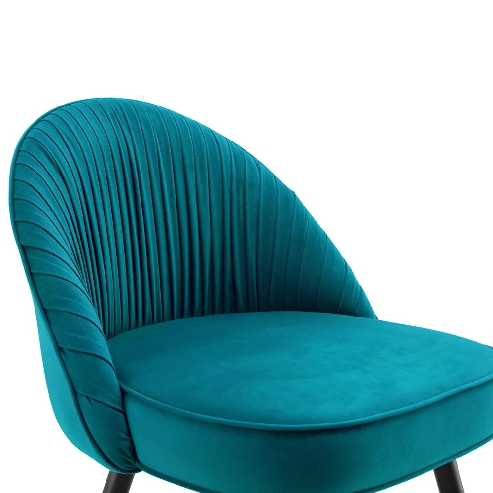Teal Velvet Accent Chair with Upholstery Single