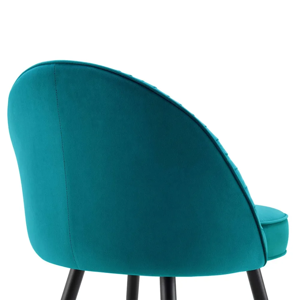 Teal Velvet Accent Chair with Upholstery Single