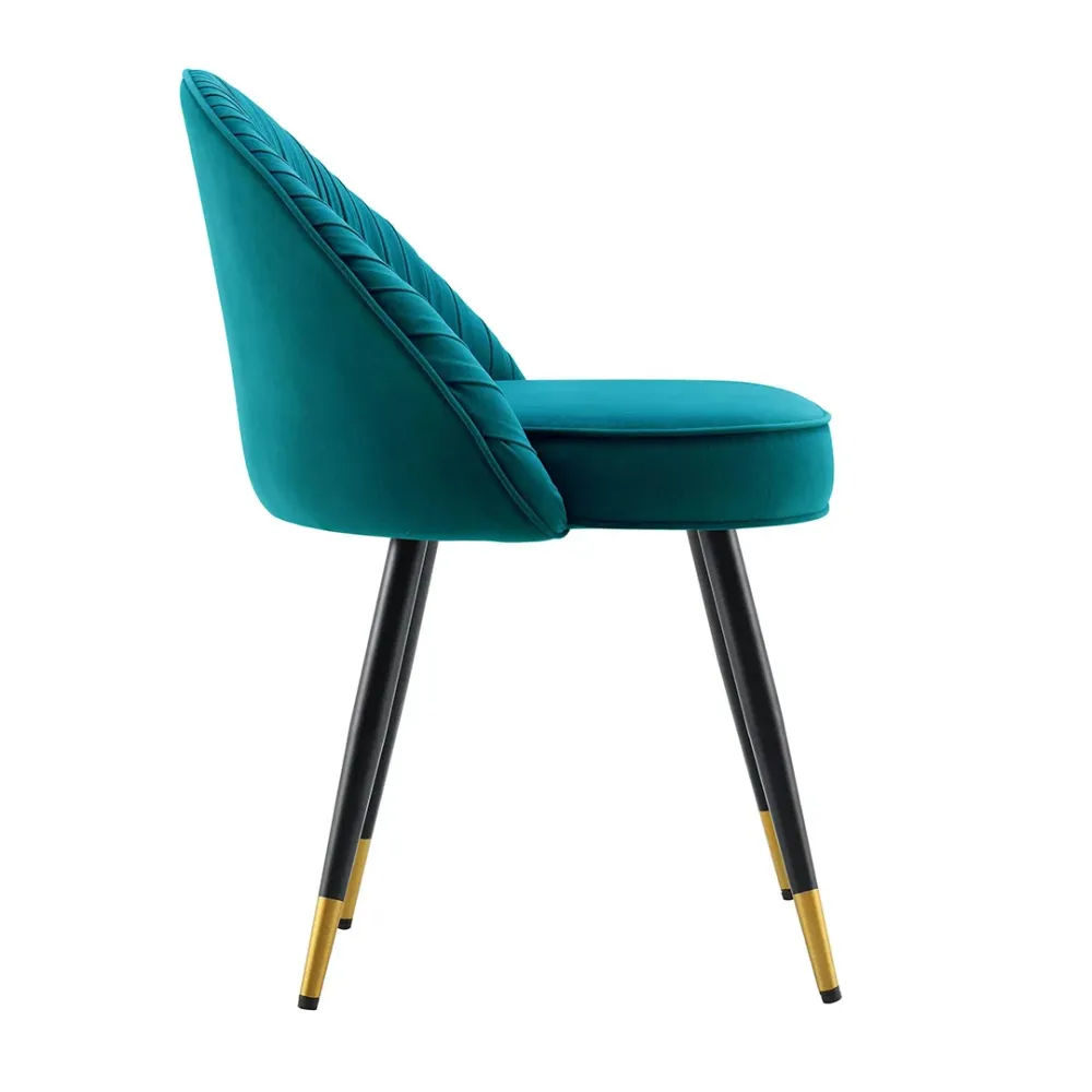 Teal Velvet Accent Chair with Upholstery Single