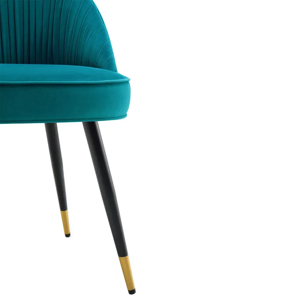 Teal Velvet Accent Chair with Upholstery Single