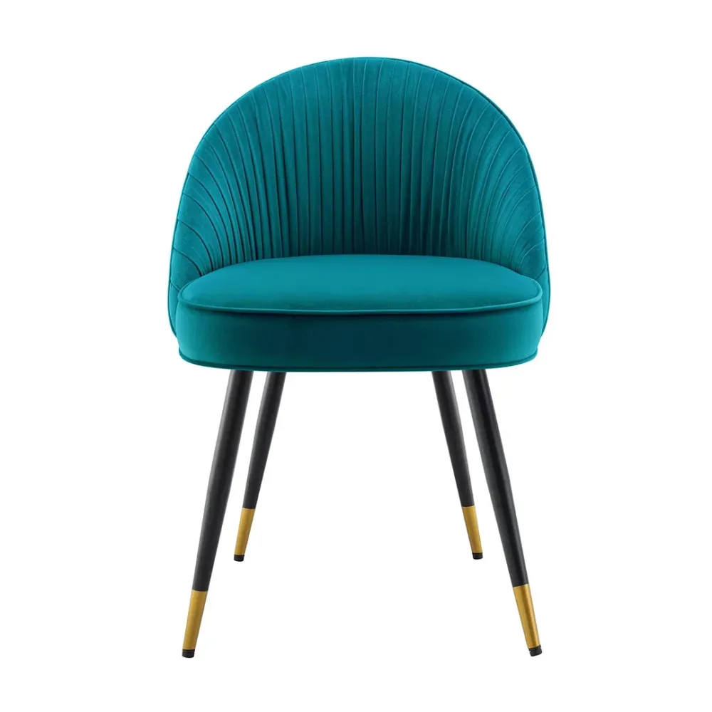 Teal Velvet Accent Chair with Upholstery Single