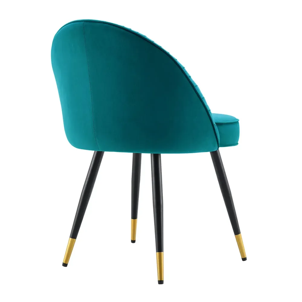 Teal Velvet Accent Chair with Upholstery Single