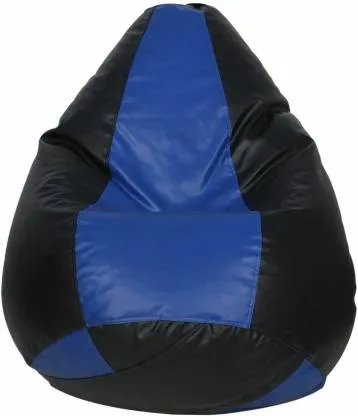 Tear Drop Designed Black & Blue Bean Bag Cover  (L,XL,XXL,XXXL, Jumbo) Large (34x21x21 cm)