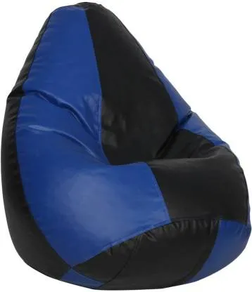 Tear Drop Designed Black & Blue Bean Bag Cover  (L,XL,XXL,XXXL, Jumbo) Large (34x21x21 cm)