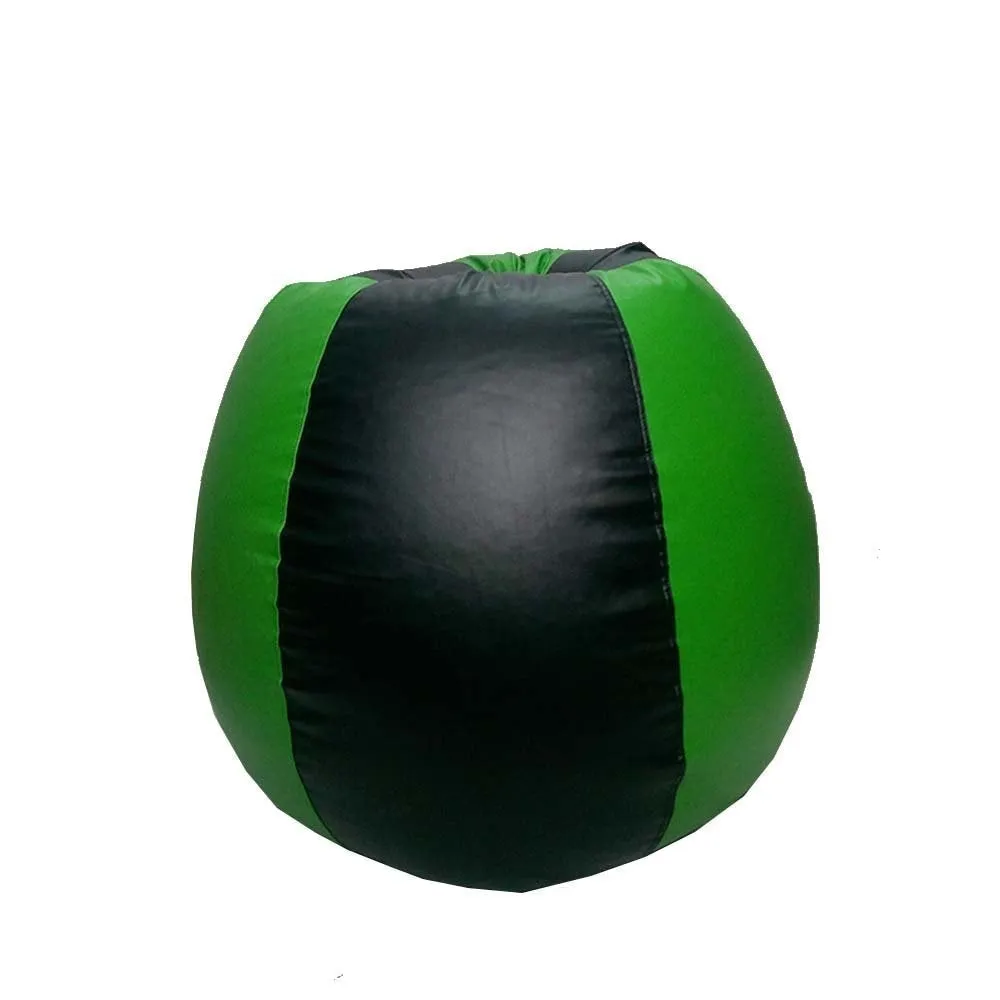 Tear Drop Designed Black & Green Bean Bag Cover  (L,XL,XXL,XXXL, Jumbo) Large - 34x21x21 cm